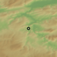 Shaded relief of the 53 km around Vezirhan, drawn from the GMTED2010 grid