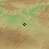Shaded relief of the 53 km around Vezirköprü, drawn from the GMTED2010 grid