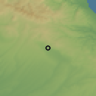 Shaded relief of the 53 km around Vize, drawn from the GMTED2010 grid