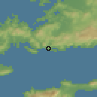 Shaded relief of the 54 km around Yalı, drawn from the GMTED2010 grid