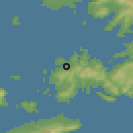 Shaded relief of the 54 km around Yalıkavak, drawn from the GMTED2010 grid
