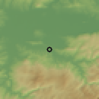 Shaded relief of the 53 km around Yalıntaş, drawn from the GMTED2010 grid