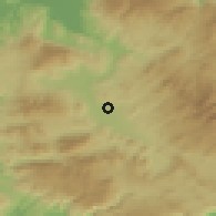 Shaded relief of the 54 km around Yatağan, drawn from the GMTED2010 grid