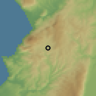 Shaded relief of the 55 km around Yayladağı, drawn from the GMTED2010 grid