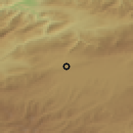 Shaded relief of the 53 km around Yeniçağa, drawn from the GMTED2010 grid