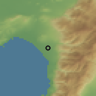Shaded relief of the 54 km around Yeşilköy, drawn from the GMTED2010 grid