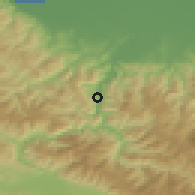 Shaded relief of the 53 km around Ayvacık, drawn from the GMTED2010 grid