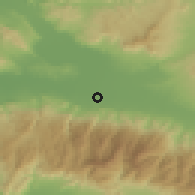 Shaded relief of the 54 km around Yılmaz, drawn from the GMTED2010 grid