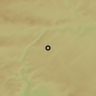 Shaded relief of the 54 km around Yukarigöklü, drawn from the GMTED2010 grid