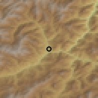 Shaded relief of the 53 km around Yusufeli, drawn from the GMTED2010 grid