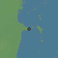 Shaded relief of the 59 km around Belize, drawn from the GMTED2010 grid