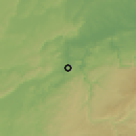 Shaded relief of the 59 km around Benque Viejo, drawn from the GMTED2010 grid