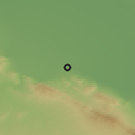 Shaded relief of the 54 km around Serdar, drawn from the GMTED2010 grid