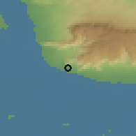 Shaded relief of the 53 km around Balkanabat, drawn from the GMTED2010 grid