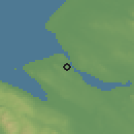 Shaded relief of the 48 km around Birkenhead, drawn from the GMTED2010 grid