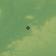 Shaded relief of the 49 km around Bishop's Cleeve, drawn from the GMTED2010 grid