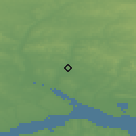 Shaded relief of the 49 km around Bishopstoke, drawn from the GMTED2010 grid