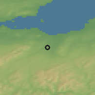 Shaded relief of the 47 km around Bonnyrigg, drawn from the GMTED2010 grid