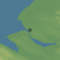 Shaded relief of the 48 km around Bootle, drawn from the GMTED2010 grid