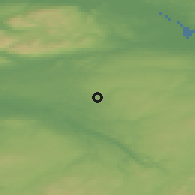 Shaded relief of the 47 km around Airdrie, drawn from the GMTED2010 grid