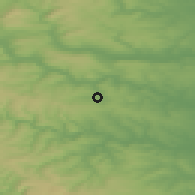 Shaded relief of the 48 km around Bradford, drawn from the GMTED2010 grid