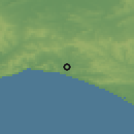 Shaded relief of the 49 km around Bridport, drawn from the GMTED2010 grid