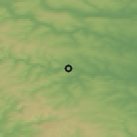 Shaded relief of the 48 km around Brighouse, drawn from the GMTED2010 grid