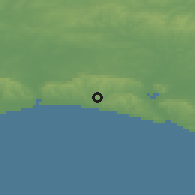 Shaded relief of the 49 km around Brighton, drawn from the GMTED2010 grid