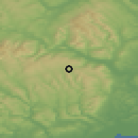 Shaded relief of the 49 km around Brynmawr, drawn from the GMTED2010 grid