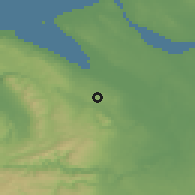 Shaded relief of the 48 km around Buckley, drawn from the GMTED2010 grid
