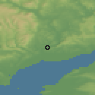 Shaded relief of the 49 km around Caerleon, drawn from the GMTED2010 grid