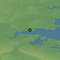 Shaded relief of the 49 km around Canvey Island, drawn from the GMTED2010 grid