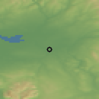 Shaded relief of the 48 km around Carlisle, drawn from the GMTED2010 grid