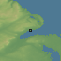 Shaded relief of the 48 km around Carrickfergus, drawn from the GMTED2010 grid
