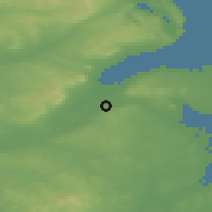 Shaded relief of the 48 km around Castlereagh, drawn from the GMTED2010 grid