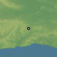 Shaded relief of the 49 km around Chard, drawn from the GMTED2010 grid