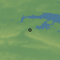 Shaded relief of the 49 km around Chatham, drawn from the GMTED2010 grid