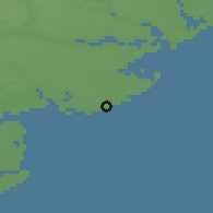 Shaded relief of the 49 km around Clacton-on-Sea, drawn from the GMTED2010 grid