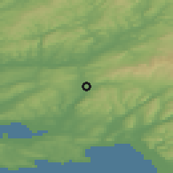 Shaded relief of the 49 km around Ammanford, drawn from the GMTED2010 grid