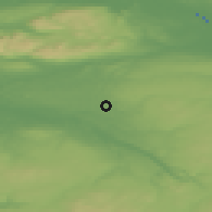 Shaded relief of the 47 km around Coatbridge, drawn from the GMTED2010 grid