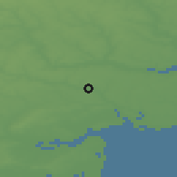 Shaded relief of the 49 km around Colchester, drawn from the GMTED2010 grid