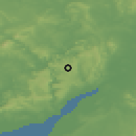 Shaded relief of the 49 km around Coleford, drawn from the GMTED2010 grid