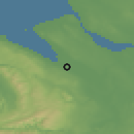 Shaded relief of the 48 km around Connah's Quay, drawn from the GMTED2010 grid