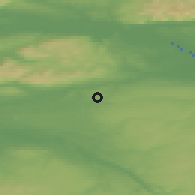 Shaded relief of the 47 km around Cumbernauld, drawn from the GMTED2010 grid
