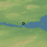 Shaded relief of the 47 km around Dalgety Bay, drawn from the GMTED2010 grid