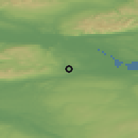 Shaded relief of the 47 km around Denny, drawn from the GMTED2010 grid
