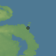 Shaded relief of the 48 km around Donaghadee, drawn from the GMTED2010 grid