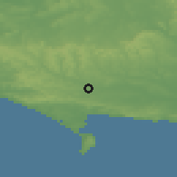 Shaded relief of the 49 km around Dorchester, drawn from the GMTED2010 grid