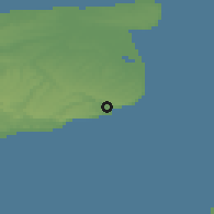 Shaded relief of the 49 km around Dover, drawn from the GMTED2010 grid