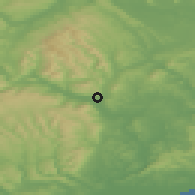Shaded relief of the 49 km around Abergavenny, drawn from the GMTED2010 grid